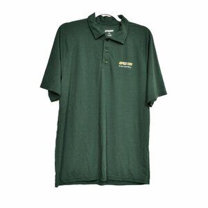 Upward Flag Football Mens Dark Green Polo Shirt Polyester Short Sleeve Size L